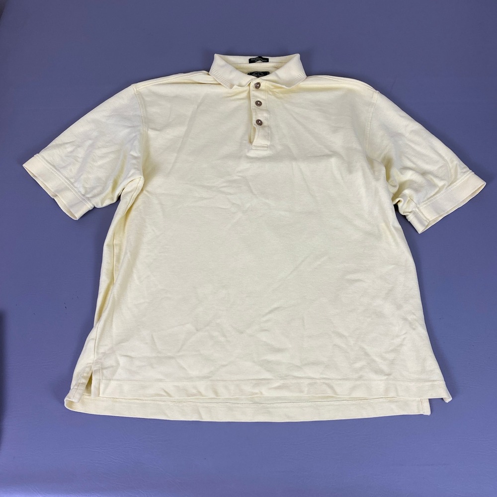 Dockers Golf Polo Shirt Men's XL Pale Yellow Short Sleeve 100% Cotton Pique